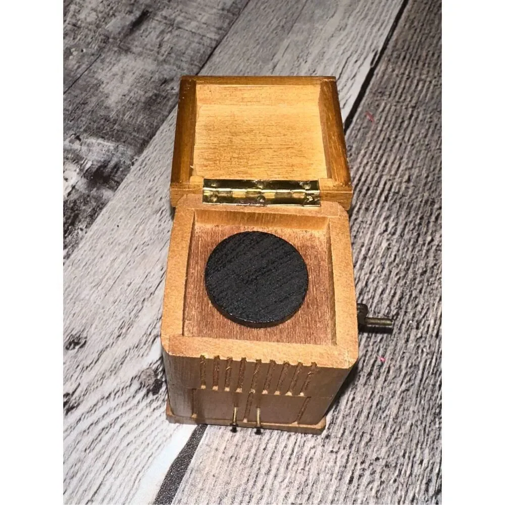 Vintage Music Box Record Player Wooden Cabinet 1:12 Dollhouse Scale Works C-Top